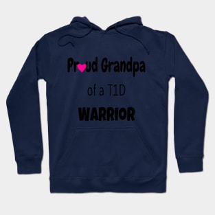 Proud Grandpa Black Text Pink Heart Hoodie